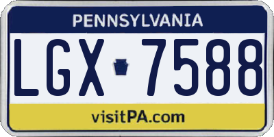 PA license plate LGX7588