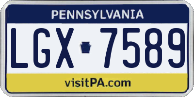PA license plate LGX7589