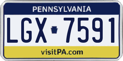 PA license plate LGX7591