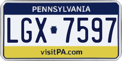 PA license plate LGX7597