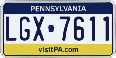 PA license plate LGX7611