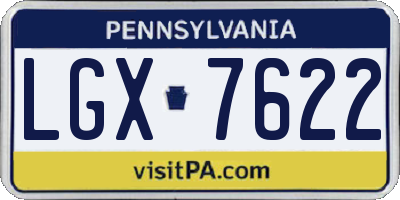 PA license plate LGX7622