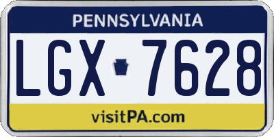 PA license plate LGX7628
