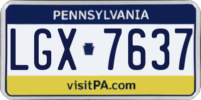 PA license plate LGX7637