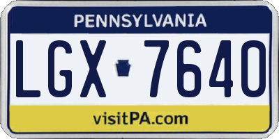 PA license plate LGX7640