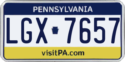 PA license plate LGX7657