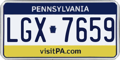 PA license plate LGX7659