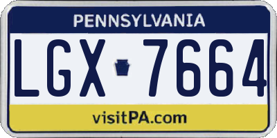 PA license plate LGX7664