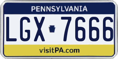 PA license plate LGX7666