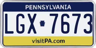 PA license plate LGX7673