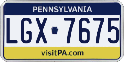 PA license plate LGX7675