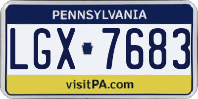 PA license plate LGX7683