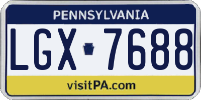 PA license plate LGX7688