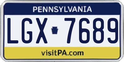 PA license plate LGX7689