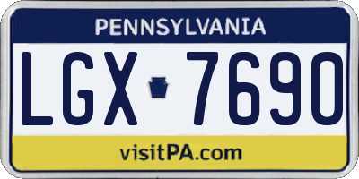 PA license plate LGX7690