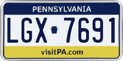 PA license plate LGX7691