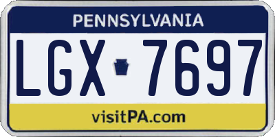 PA license plate LGX7697
