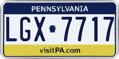 PA license plate LGX7717