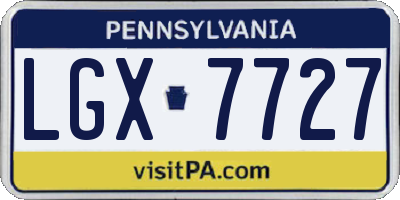 PA license plate LGX7727