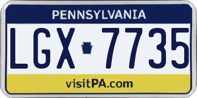 PA license plate LGX7735