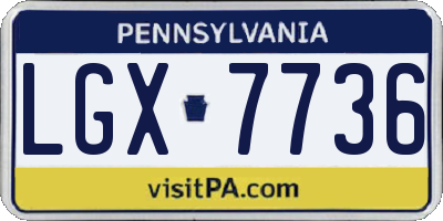 PA license plate LGX7736