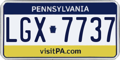 PA license plate LGX7737