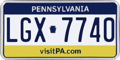 PA license plate LGX7740