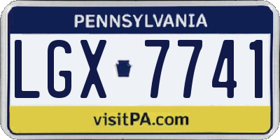 PA license plate LGX7741