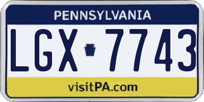 PA license plate LGX7743