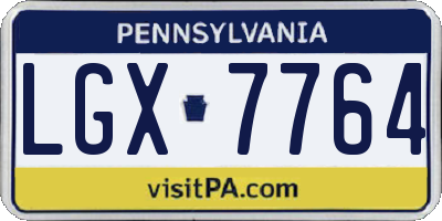 PA license plate LGX7764
