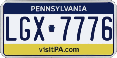 PA license plate LGX7776