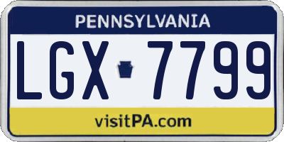 PA license plate LGX7799