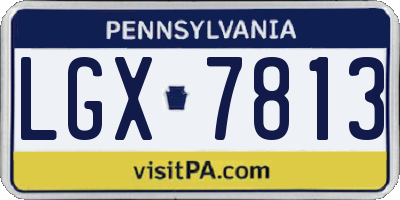 PA license plate LGX7813