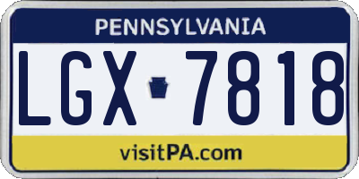 PA license plate LGX7818