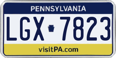 PA license plate LGX7823