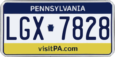PA license plate LGX7828