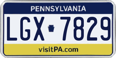 PA license plate LGX7829