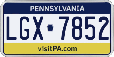 PA license plate LGX7852