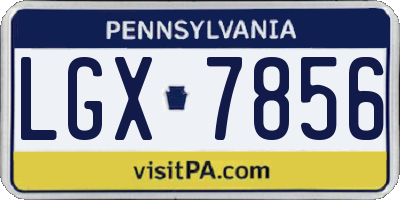 PA license plate LGX7856