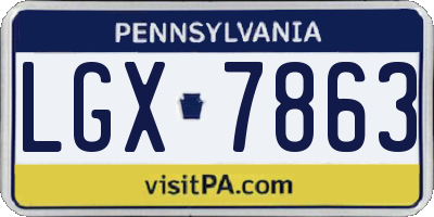 PA license plate LGX7863