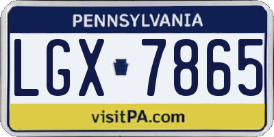 PA license plate LGX7865