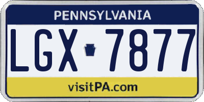 PA license plate LGX7877