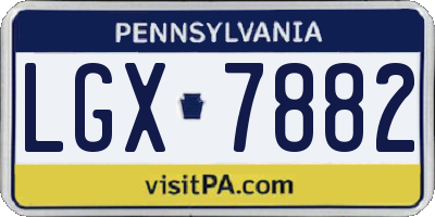PA license plate LGX7882