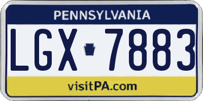 PA license plate LGX7883