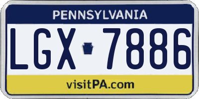 PA license plate LGX7886