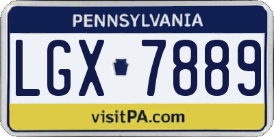 PA license plate LGX7889