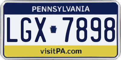 PA license plate LGX7898