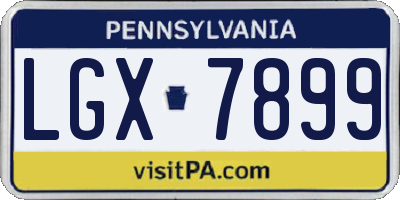 PA license plate LGX7899
