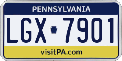 PA license plate LGX7901