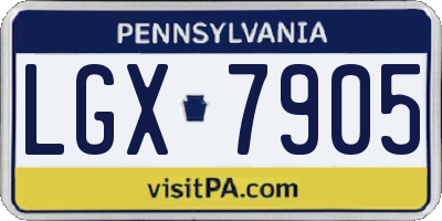 PA license plate LGX7905
